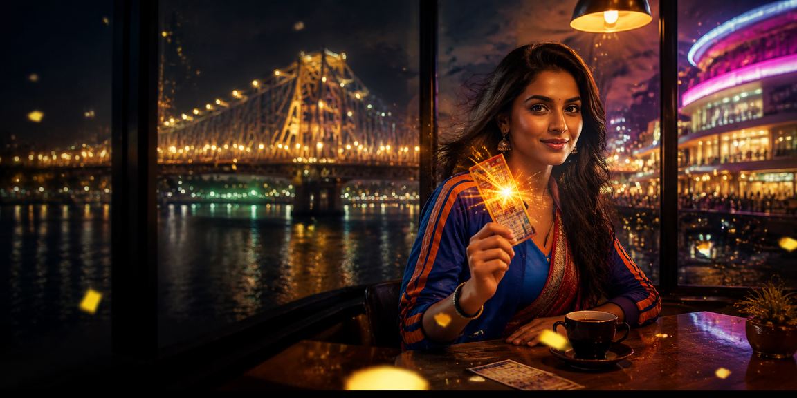 Vibrant cricket betting scene near Kolkata Howrah Bridge at night